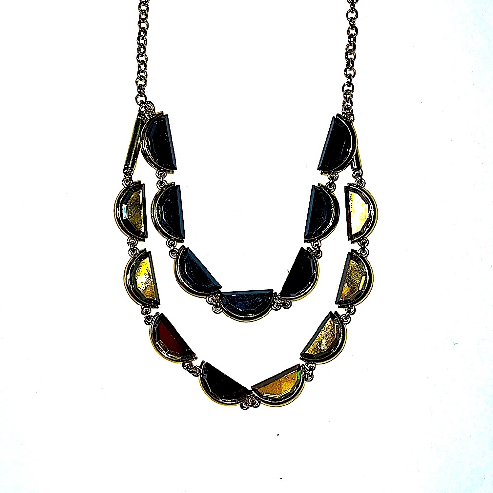 Coldwater Creek Double Crescent Gem Necklace